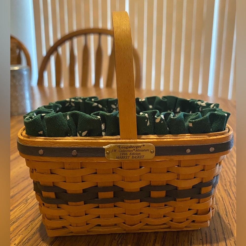 Signed Longaberger J. W. Collection Miniature 1996 Edition MARKET BASKET